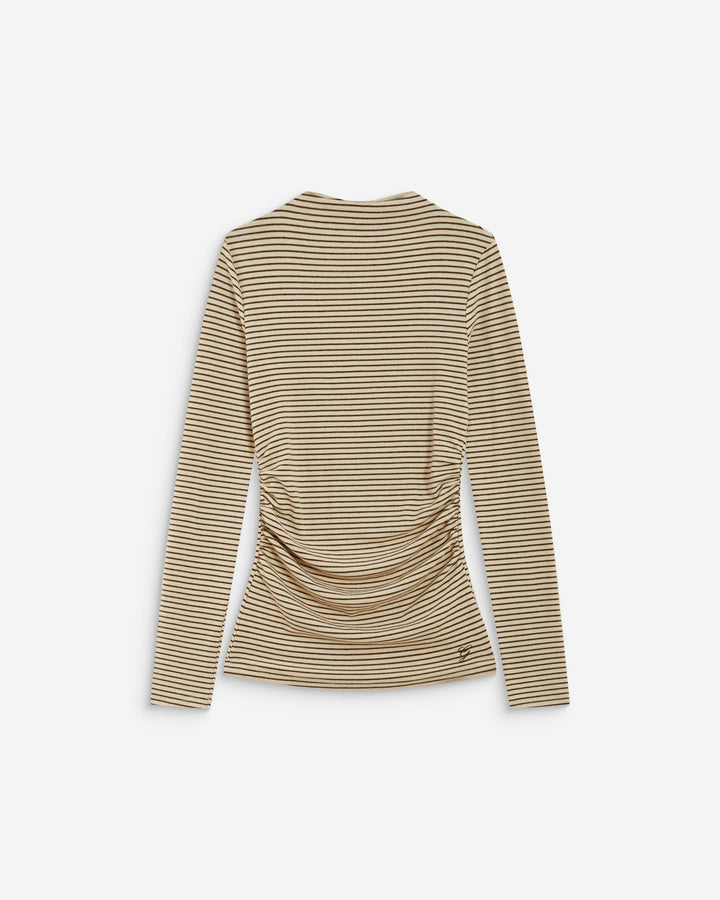 Top a rayas con cintura fruncida sable Aralee