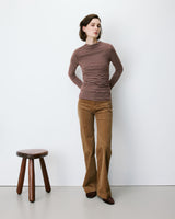 Striped top with gathered waist terracotta Aralee
