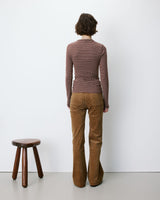 Striped top with gathered waist terracotta Aralee