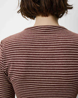 Striped top with gathered waist terracotta Aralee