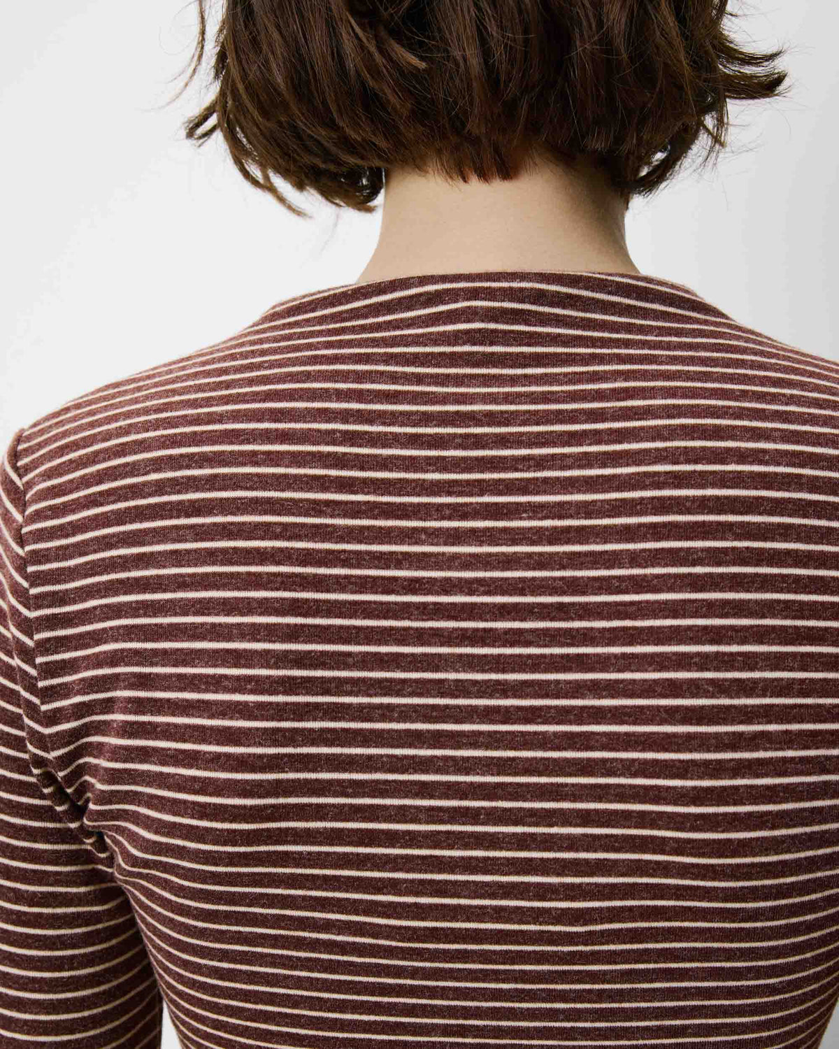 Striped top with gathered waist terracotta Aralee