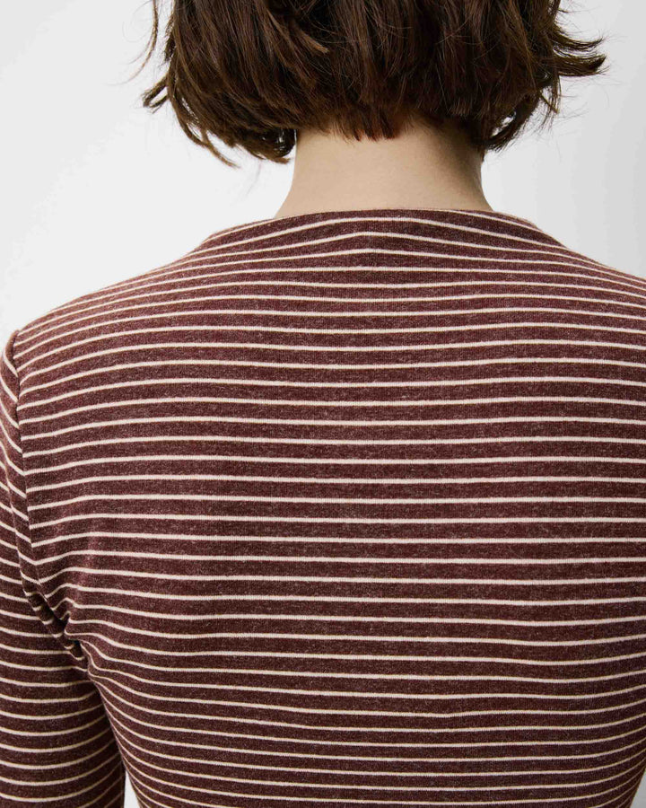 Striped top with gathered waist terracotta Aralee