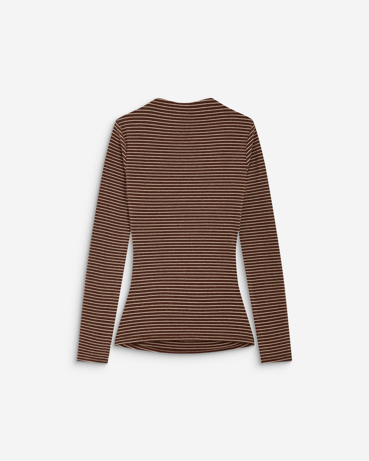 Striped top with gathered waist terracotta Aralee