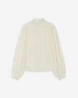 Blouse ample en dentelle boutonnée ivoire Anita