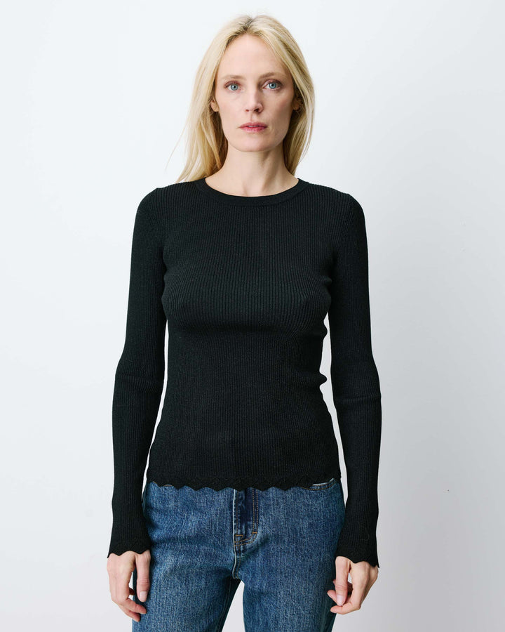 Jersey de punto fino lurex noir Abbott