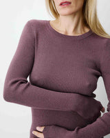 Pull ajusté en maille fine lurex parme Abbott