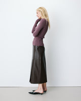 Pull ajusté en maille fine lurex parme Abbott