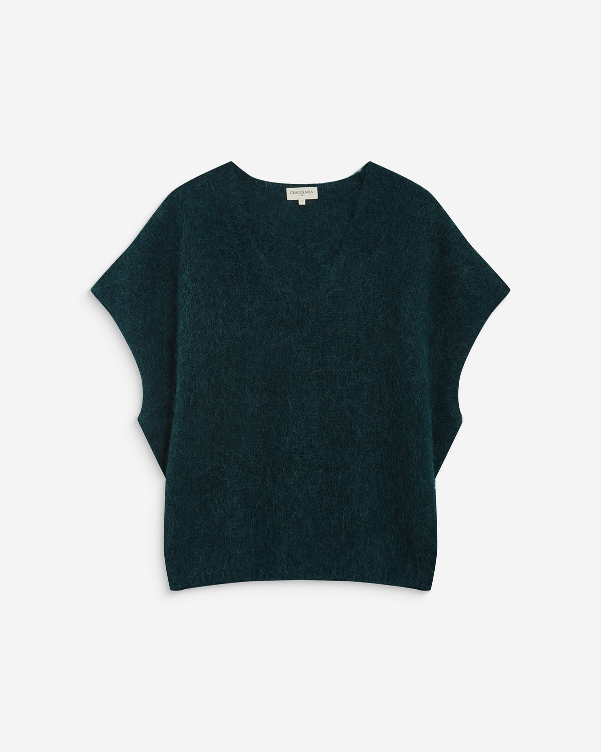 Jersey sin mangas escote en V emeraude Atticus