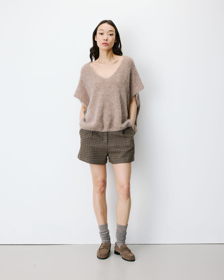 Sleeveless V-neck sweater mocha Atticus