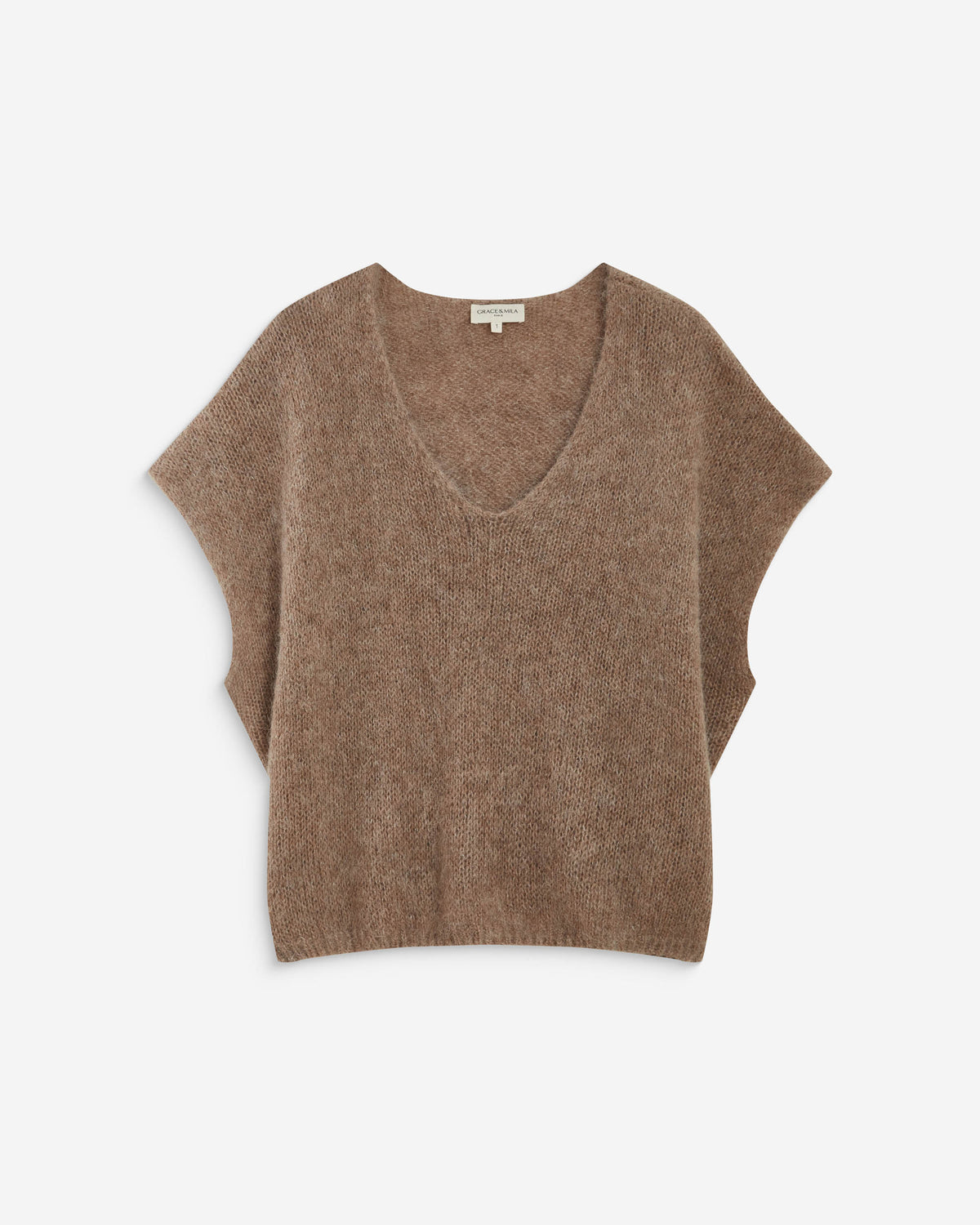 Sleeveless V-neck sweater mocha Atticus
