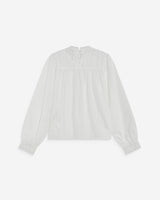 Blouse en broderie anglaise dos à nouer ivoire Abigail