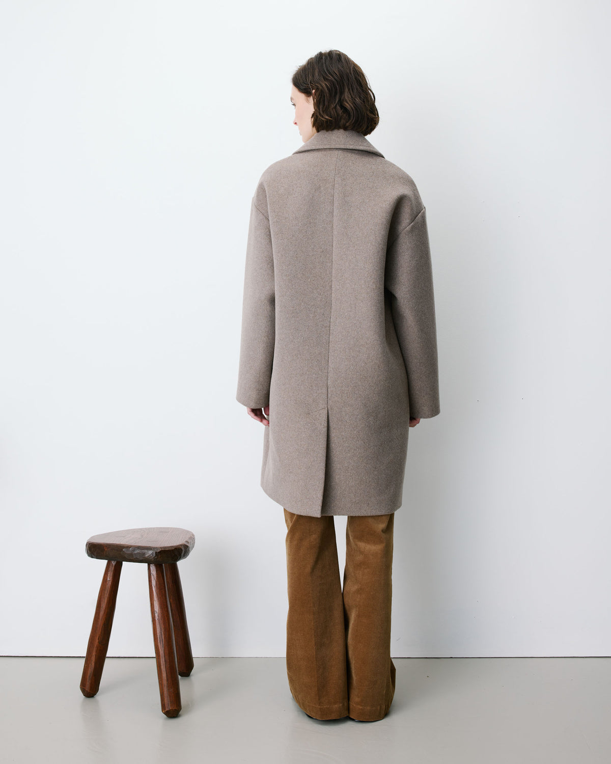 Long double-breasted coat grege Alois