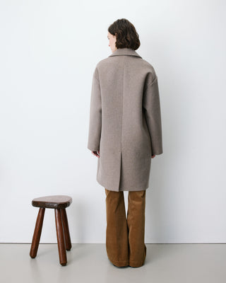 Long double-breasted coat grege Alois