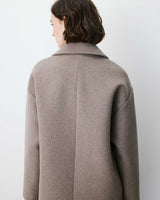 Long double-breasted coat grege Alois
