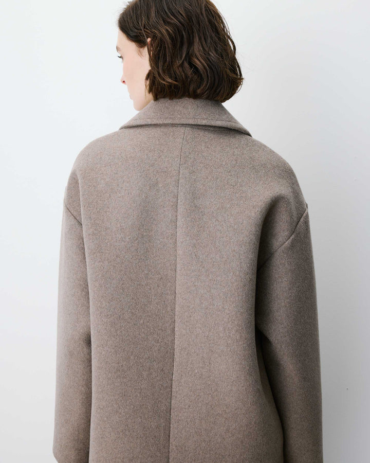 Long double-breasted coat grege Alois