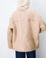 Reversible short teddy coat beige Arwen