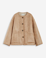 Reversible short teddy coat beige Arwen