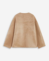 Reversible short teddy coat beige Arwen