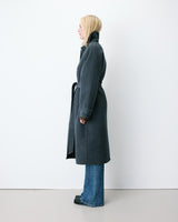 Manteau long en laine mélangée ceinturé anthracite Adam