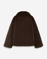 Manteau fausse fourrure croisé chocolat Amy