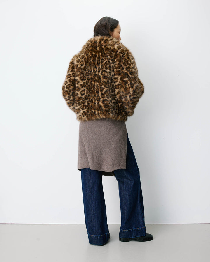 Abrigo de pelo sintético estampado leo Alva