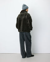 Buttoned faux-fur coat kaki Amelio