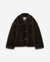 Buttoned faux-fur coat kaki Amelio