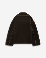Buttoned faux-fur coat kaki Amelio
