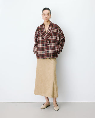 Manteau oversize croisé à carreaux cherry Ayme