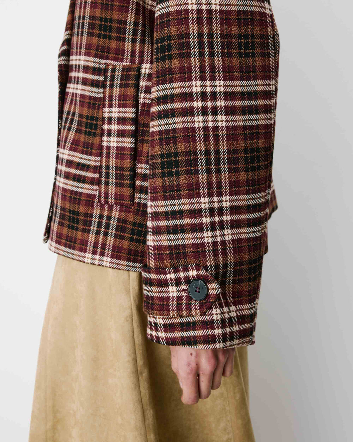 Manteau oversize croisé à carreaux cherry Ayme