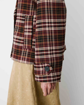 Manteau oversize croisé à carreaux cherry Ayme