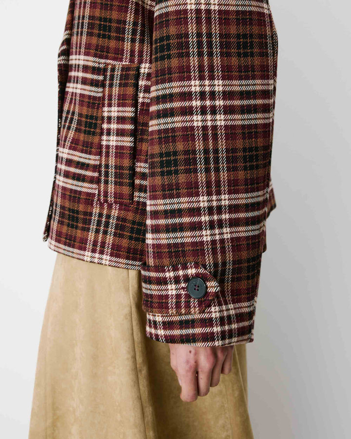 Manteau oversize croisé à carreaux cherry Ayme