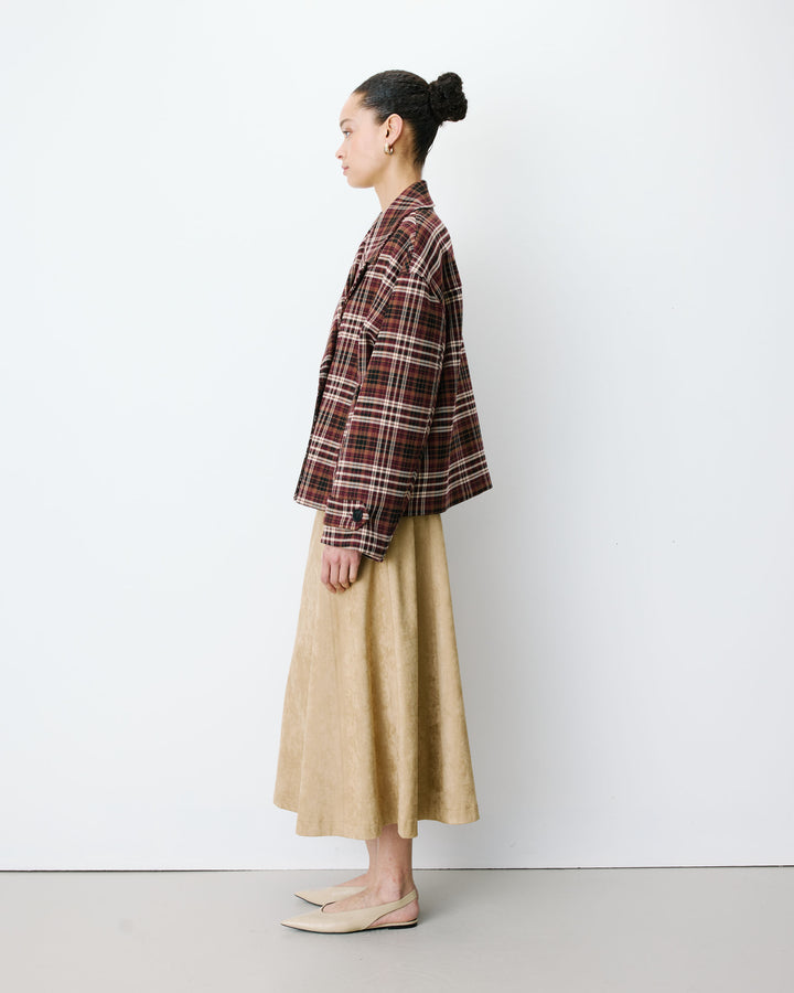 Manteau oversize croisé à carreaux cherry Ayme