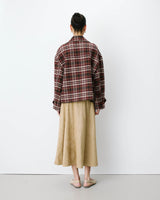 Manteau oversize croisé à carreaux cherry Ayme