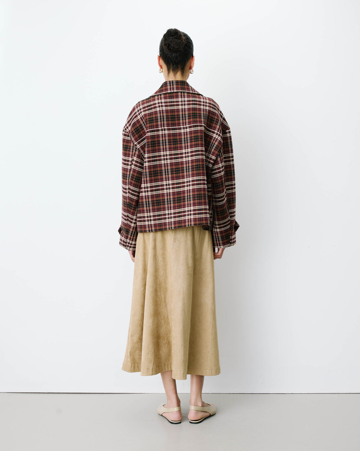 Manteau oversize croisé à carreaux cherry Ayme