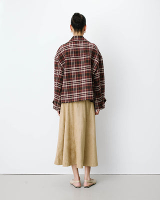 Manteau oversize croisé à carreaux cherry Ayme