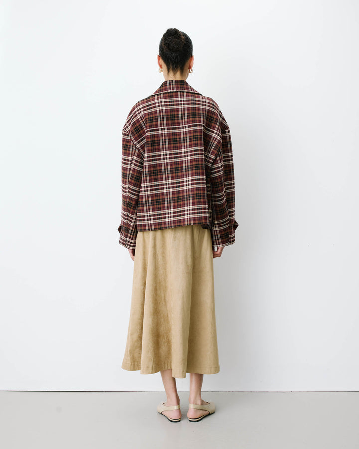 Manteau oversize croisé à carreaux cherry Ayme
