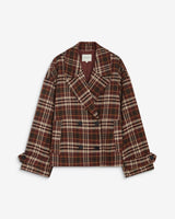 Manteau oversize croisé à carreaux cherry Ayme