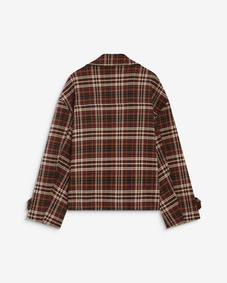Manteau oversize croisé à carreaux cherry Ayme