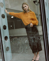 Pull polo en maille texturée boutonné ocre Alevan