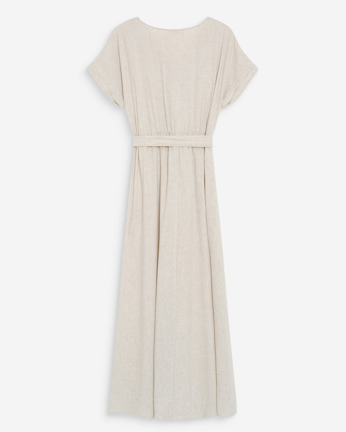 Robe longue portefeuille ceinturée sable Pollen