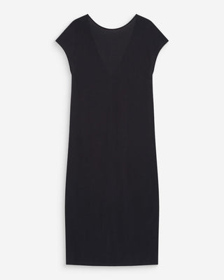 Robe longue légère en modal manches courtes carbone Peace