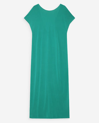 Robe longue légère en modal manches courtes vert Peace