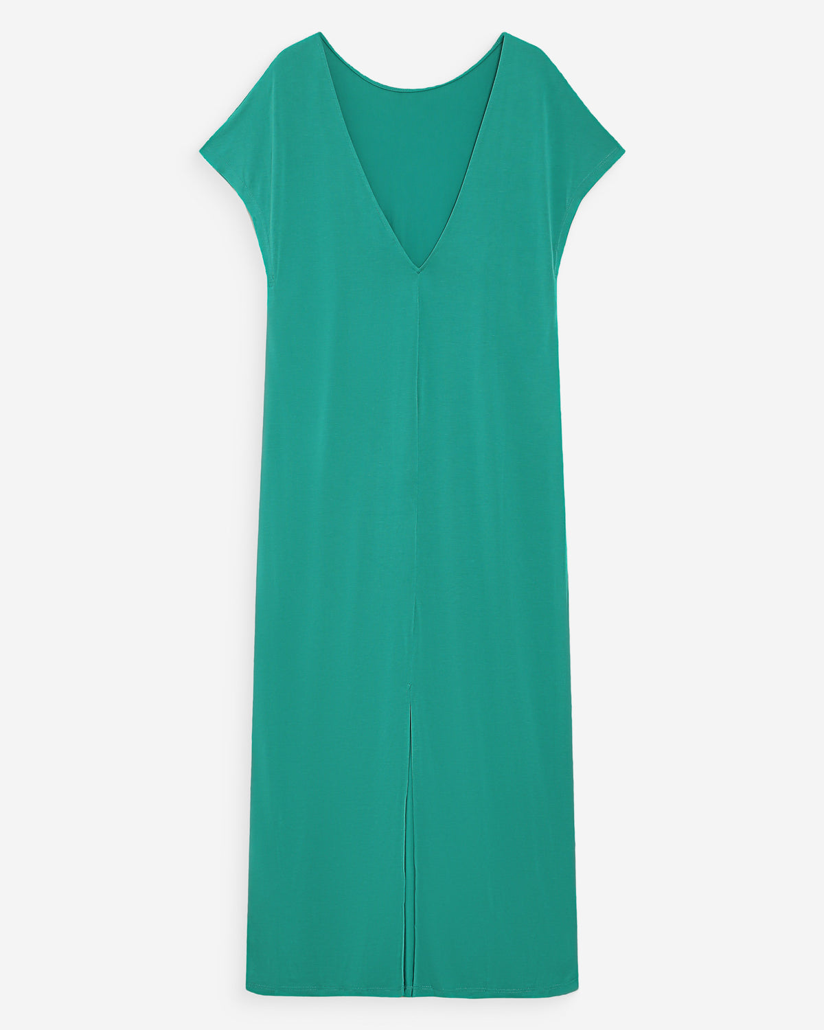 Robe longue légère en modal manches courtes vert Peace