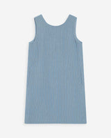 Sleeveless straight short denim dress stripedblue Vanessa