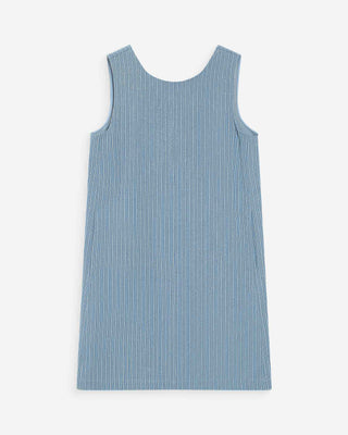 Robe courte droite sans manches en jean stripedblue Vanessa