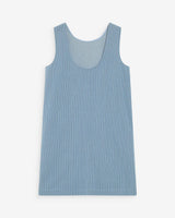 Sleeveless straight short denim dress stripedblue Vanessa