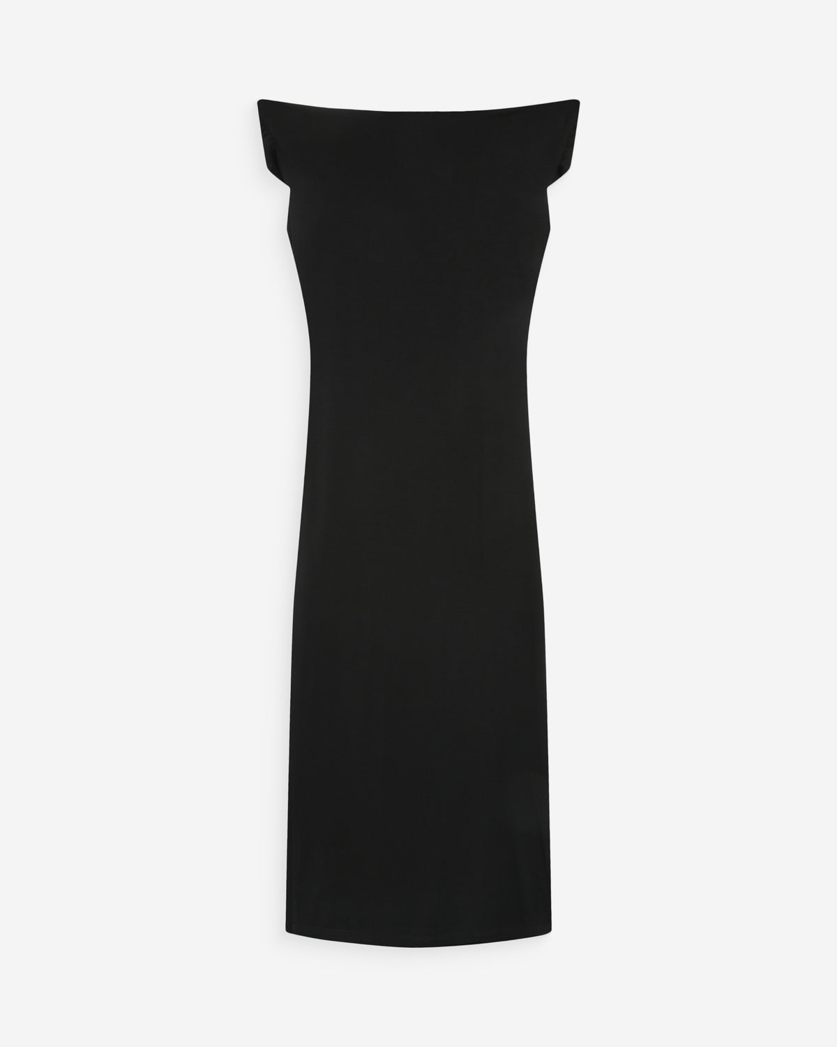 Robe longue cintrée col asymétrique noir Vanity