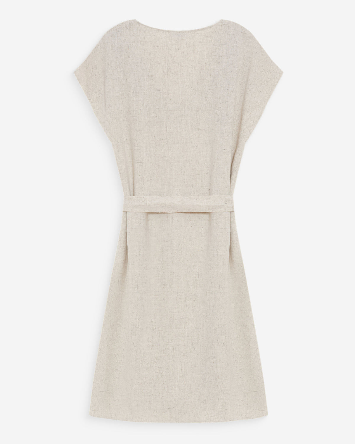 Robe courte fluide col V manches courtes sable Marilou
