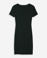 Robe courte ajustée en maille à col V noir Valeriane